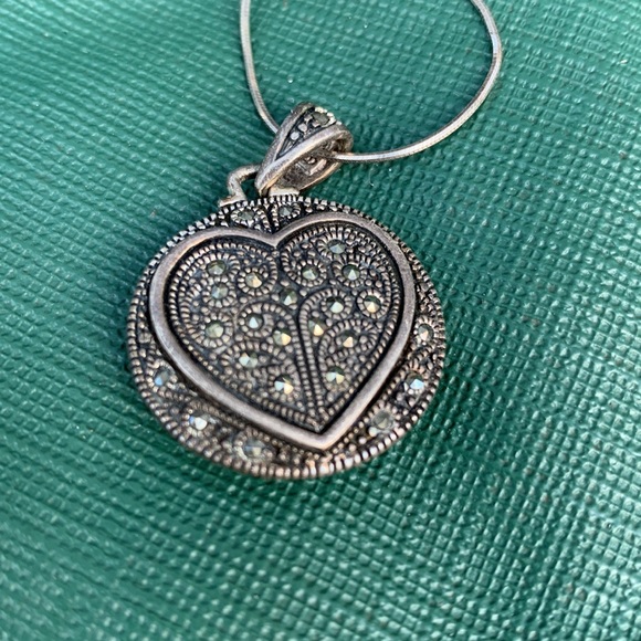 Vintage 925 Sterling Silver two sided Necklace - Picture 2 of 3